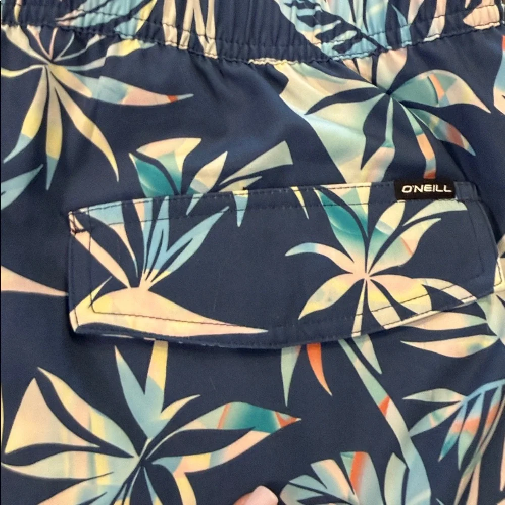 O'Neill Men's Hermosa Navy Hawaiian Print Lined Board Shorts NWT